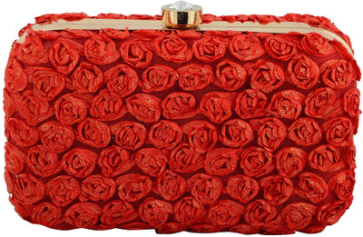 

Tooba Handicraft Party Red Clutch