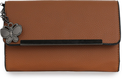 

Butterflies Casual Brown Clutch