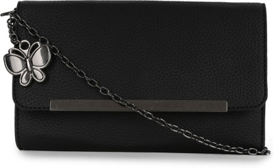 

Butterflies Casual Black Clutch
