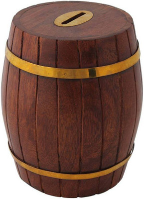 

CraftOnline new nice wooden money bank Coin Bank(Brown)