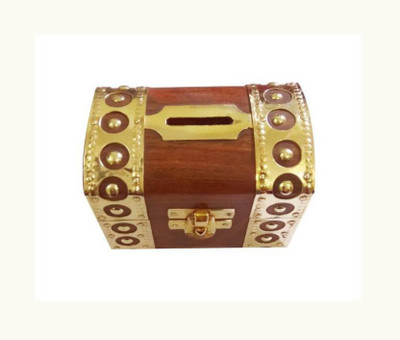 

CraftOnline wooden piggy money box Coin Bank(Brown)