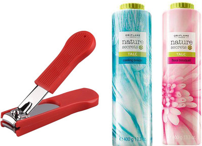 

Oriflame Sweden Nature Secrets Talc Floral Bouquet & Cooling Breeze (400+400g) (25441+25445) With Nail Cutter(Set of 3)