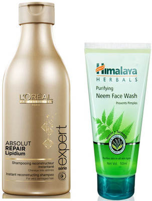 

L'Oreal Absolute Lipidium Shampoo and Himalaya Neem Face Wash(Set of 2)(Set of 2)
