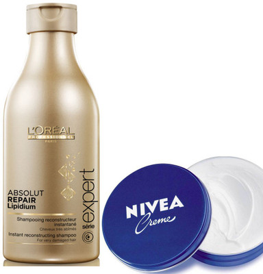 

L'Oreal bsolute Lipidium Shampoo and Nivea Creme (Set of 2)(Set of 2)