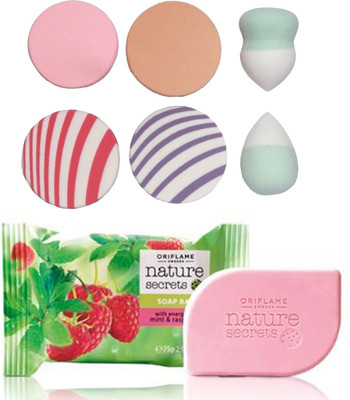 

Oriflame Sweden Nature Secrets Soap Bar with Energising Mint & Raspberry 75g (22668) With Puff Sponge(Set of 7)