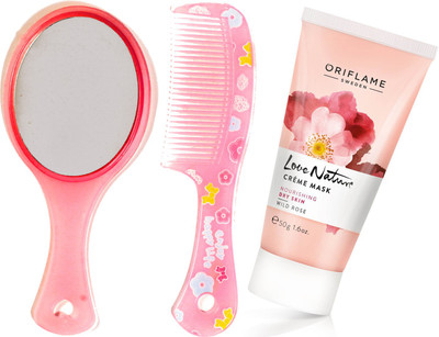 

Oriflame Sweden Love Nature Crème Mask Wild Rose 50ml (32044) With Mirror Comb Set(Set of 3)
