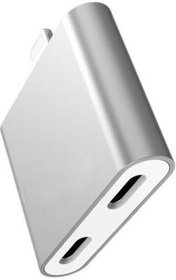 

Freya 8 Pin Male to 8 Pin Female Audio PORT Adapter Converter AND CHARGING PORT FOR 7 / 7 PLUS USB Headphone Adapter(Silver)