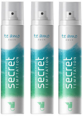 

Secret Temptation Te Amo Aqua Perfume Body Spray Pack of 3 Combo (120ML each) Perfume Body Spray - For Women(360 ml, Pack of 3)