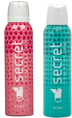 

Secret Temptation Flirt and Wink Deodorant Spray Pack of 2 Combo (150ML each) Deodorant Spray - For Women(300 ml, Pack of 2)