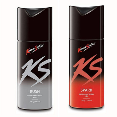 

KS Kamasutra Dare and Spark Deodorant Spray - For Men(300 ml, Pack of 2)