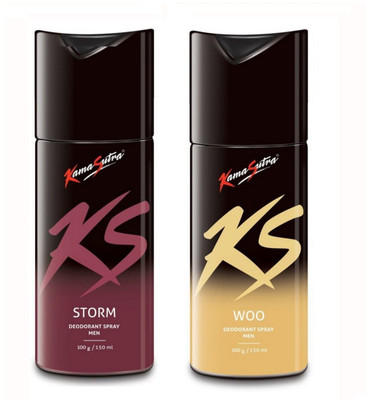 

KS Kamasutra Storm and Woo Deodorant Spray - For Men(300 ml, Pack of 2)