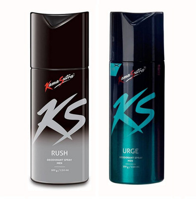 

KS Kamasutra Rush and Urge Deodorant Spray - For Men(300 ml, Pack of 2)