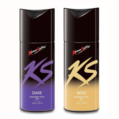 

KS Kamasutra Dare and Woo Deodorant Spray - For Men(300 ml, Pack of 2)