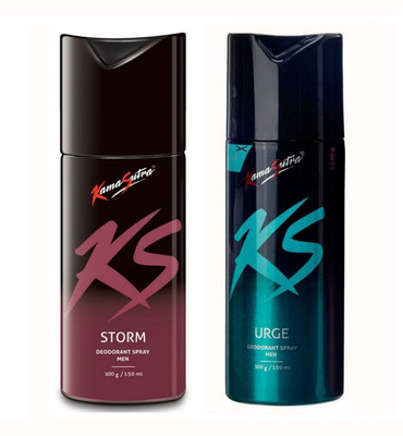 

KS Kamasutra Storm and Urge Deodorant Spray - For Men(300 ml, Pack of 2)