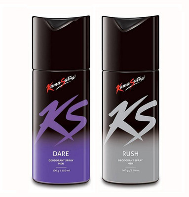 

KS Kamasutra Dare and Rush Deodorant Spray - For Men(300 ml, Pack of 2)
