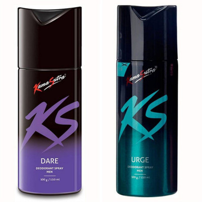 

KS Kamasutra Dare and Urge Deodorant Spray - For Men(300 ml, Pack of 2)