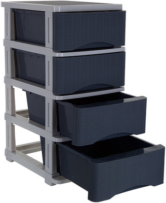 

Nayasa 4 Compartments Plastic Drawer(Grey)