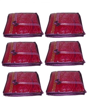 

Addyz Deginer Pack of 6 Pieces Single Satin Saree Cover Salwar Suit Kamiz Cover Storage Bag Up to 2 Saree or Salwar in Each Saree Cover. Storage Bag(Purple)