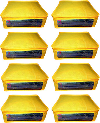 

Atorakushon new and modern stylish dresses covers Non Woven Saree wardrobe orgniser, cover / Wedding Gift, Regular Clothes Bag, Vanity pouch, Set Of 8 (Yellow) at8 pcs Sari Small Non woven yellow(Yellow)