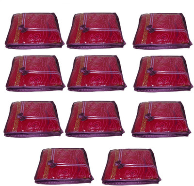

Addyz Deginer Pack of 11 Pieces Single Satin Saree Cover Salwar Suit Kamiz Cover Storage Bag Up to 2 Saree or Salwar in Each Saree Cover. Storage Bag(Purple)
