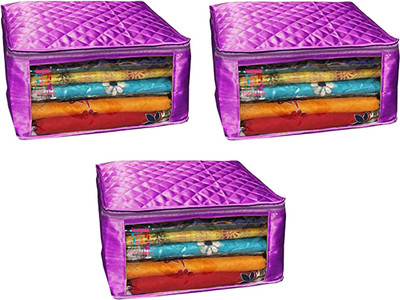 

Atorakushon new and modern stylish dresses covers Satin Blouse Saree Lahenga cover wardrobe orgniser Wedding Gift Regular Clothes Bag, Vanity pouch large size Pack Of 3 at Big Satin Saree cover 3pcs purple(Purple)