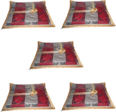 

Addyz Deginer Pack of 5 Pieces Single Satin Saree Cover Salwar Suit Kamiz Cover Storage Bag Up to 1 Saree or Salwar in Each Saree Cover. Storage Bag(Gold)