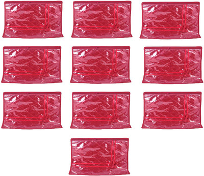 

Addyz Deginer Pack of 10 Pieces Single Satin Saree Cover Salwar Suit Kamiz Cover Storage Bag Up to 1 Saree or Salwar in Each Saree Cover. Storage Bag(Maroon)