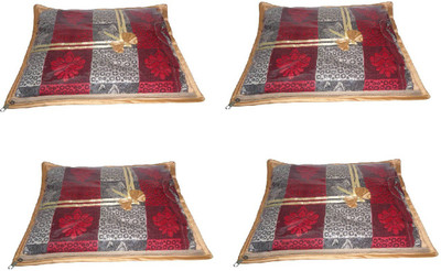 

Addyz Deginer Pack of 4 Pieces Single Satin Saree Cover Salwar Suit Kamiz Cover Storage Bag Up to 1 Saree or Salwar in Each Saree Cover. Storage Bag(Gold)