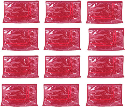 

Addyz Deginer Pack of 12 Pieces Single Satin Saree Cover Salwar Suit Kamiz Cover Storage Bag Up to 1 Saree or Salwar in Each Saree Cover. Storage Bag(Maroon)