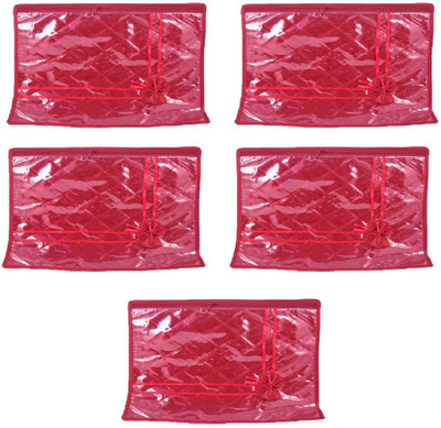 

Addyz Deginer Pack of 5 Pieces Single Satin Saree Cover Salwar Suit Kamiz Cover Storage Bag Up to 1 Saree or Salwar in Each Saree Cover. Storage Bag(Maroon)