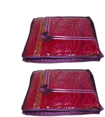 

Addyz Deginer Pack of 2 Pieces Single Satin Saree Cover Salwar Suit Kamiz Cover Storage Bag Up to 2 Saree or Salwar in Each Saree Cover. Storage Bag(Purple)