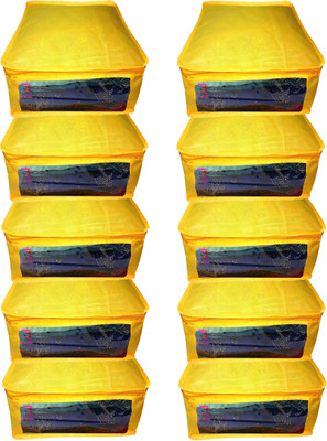 

Atorakushon new and modern stylish dresses covers Non Woven Saree wardrobe orgniser, cover / Wedding Gift, Regular Clothes Bag, Vanity pouch, Set Of 10 (Yellow) at10 pcs Sari Small Non woven yellow(Yellow)