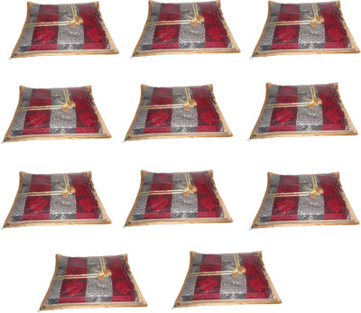 

Addyz Deginer Pack of 11 Pieces Single Satin Saree Cover Salwar Suit Kamiz Cover Storage Bag Up to 1 Saree or Salwar in Each Saree Cover. Storage Bag(Gold)