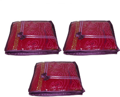 

Addyz Deginer Pack of 3 Pieces Single Satin Saree Cover Salwar Suit Kamiz Cover Storage Bag Up to 2 Saree or Salwar in Each Saree Cover. Storage Bag(Purple)