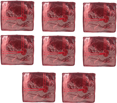 

Addyz Deginer Pack of 8 Pieces Single Satin Saree Cover Salwar Suit Kamiz Cover Storage Bag Up to 2 Saree or Salwar in Each Saree Cover. Storage Bag(Maroon)