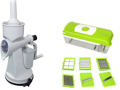 

M.A.PRODUCTS Stylish Super Quality Combo Of Slicer And Plastic Hand Juicer(White Pack of 2)
