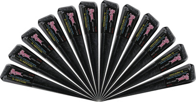 

Shama Black Sparking Glitter Gel Cone For Body Art (Set of 12 Pieces)(460 g)