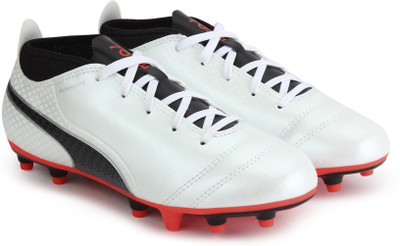 

Puma Boys & Girls Lace Football Shoes(White, Puma white-puma black-fiery co