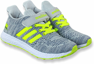 

Manas Boys & Girls Velcro Running Shoes(Grey