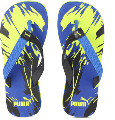 

Puma Boys & Girls Slip On Slipper Flip Flop(Blue, Puma black-limepunch-team blue