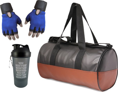 

Hyper Adam AN-324Antique Gym Bag, Protein Shaker And Gym Glove With Wrist Support Combo Gym & Fitness Kit