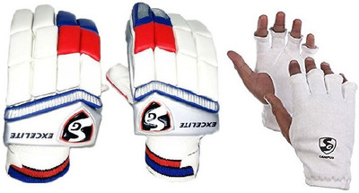 

SG Combo of Two, One Pair 'of Excelite' Batting Gloves (Right Handed) and One Pair of 'Campus' Inner Gloves (both glove's size -Youth) (Color On Availability) Cricket Kit