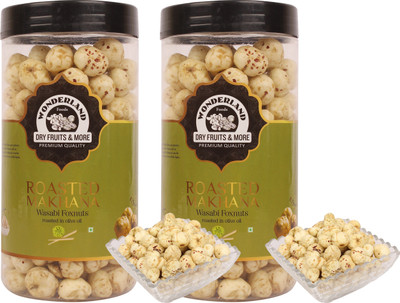 

Wonderland Makhana Premium Wasabi Foxnuts (Pack of 2-100g Each) Assorted Nuts(200 g, Mason Jar)