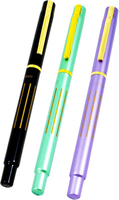 

Auteur Designer, Slim Nib, Light weight, Metallic Colour, Exclusive Collection Fountain Pen(Pack of 3)