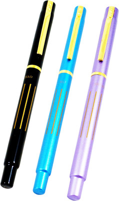 

Auteur Designer, Slim Nib, Light weight, Metallic Colour, Exclusive Collection Fountain Pen(Pack of 3)