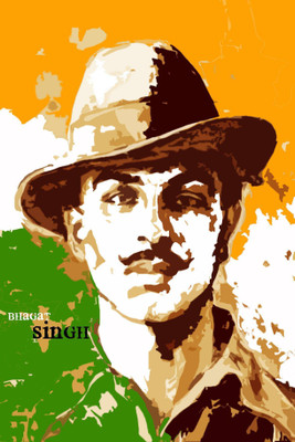 

PW Bhagat Singh Flag Wall Poster 13*19 inches Matte Finish Paper Print(19 inch X 13 inch, Rolled)