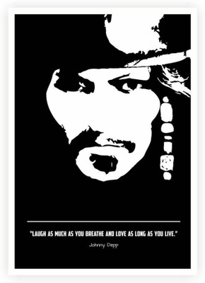 

PW Laugh As Much As You Breathe Johnny Depp Quotes Wall Poster 13*19 inches Matte Finish Paper Print(19 inch X 13 inch, Rolled)