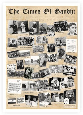 

PW Mahatma Gandhi life and his work Wall DÃ©cor Wall Poster 13*19 inches Matte Finish Paper Print(19 inch X 13 inch, Rolled)