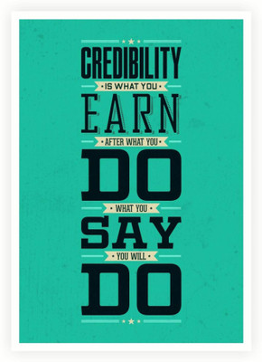 

PW Credibility Is What You Earn Wall Poster 13*19 inches Matte Finish Paper Print(19 inch X 13 inch, Rolled)