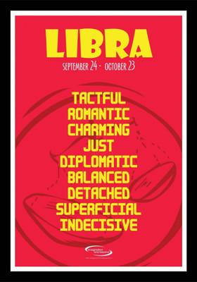 

PW Zodiac Sign Libra - Red Wall Poster 13*19 inches Matte Finish Paper Print(19 inch X 13 inch, Rolled)